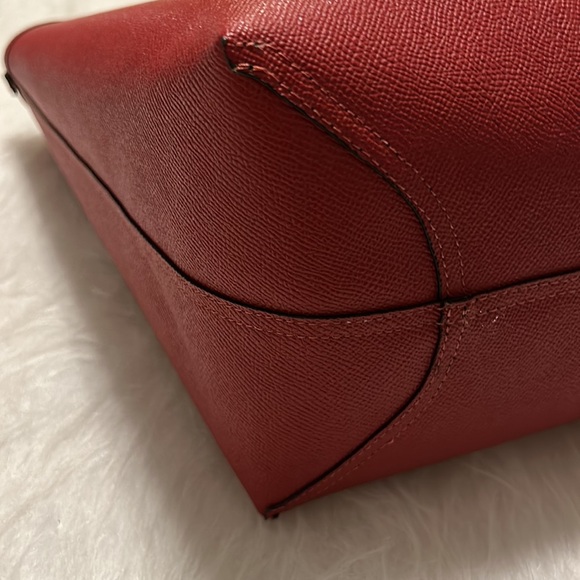 COACH Reversible City Tote with Gingham print & Red - Picture 10 of 12